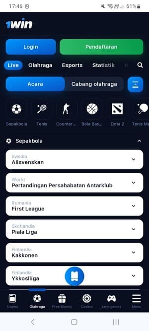 Penggunaan Versi Mudah Alih Laman Web 1Win