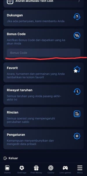 Cara Menggunakan Kod Promosi di Aplikasi 1Win di Malaysia